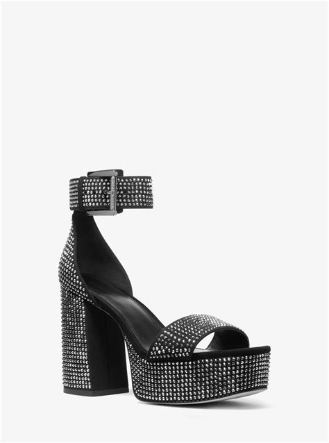 Tara Embellished Suede Platform Sandal 